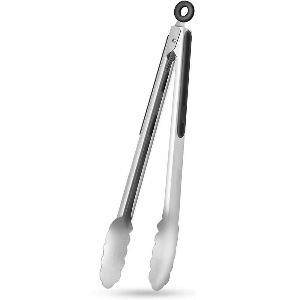 Baking Barbecue Tongs Barbecue Cooked Food Tongs Cake Bread Tongs 9inch 12inch Extended and Thickeneded Stainless Steel Food Tongs