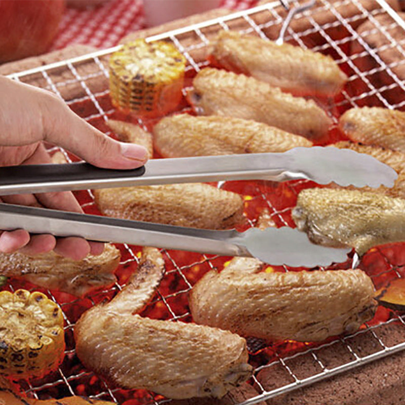 Baking Barbecue Tongs Barbecue Cooked Food Tongs Cake Bread Tongs 9inch 12inch Extended and Thickeneded Stainless Steel Food Tongs