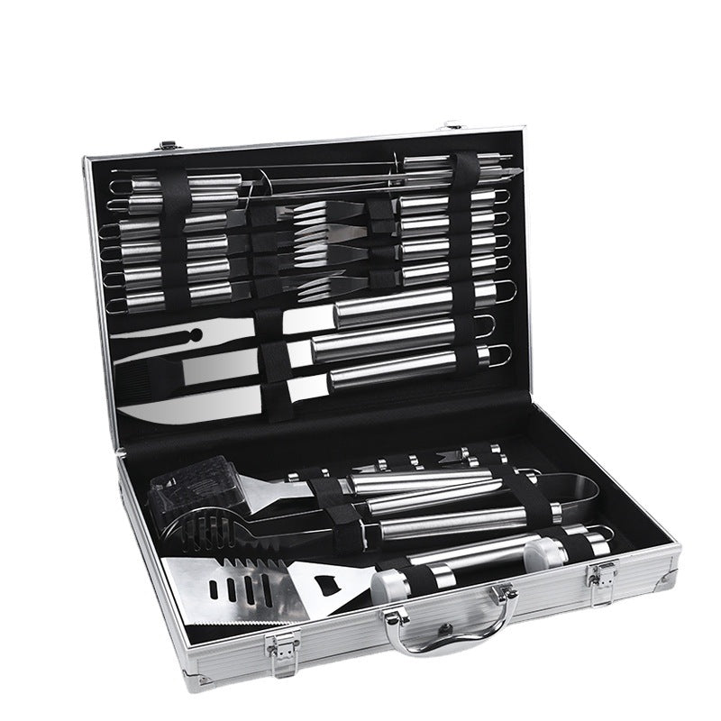 Amazon barbecue tools 26 pieces suit bbq Stainless Steel Grill outdoor supplies barbecue fork oven grill net