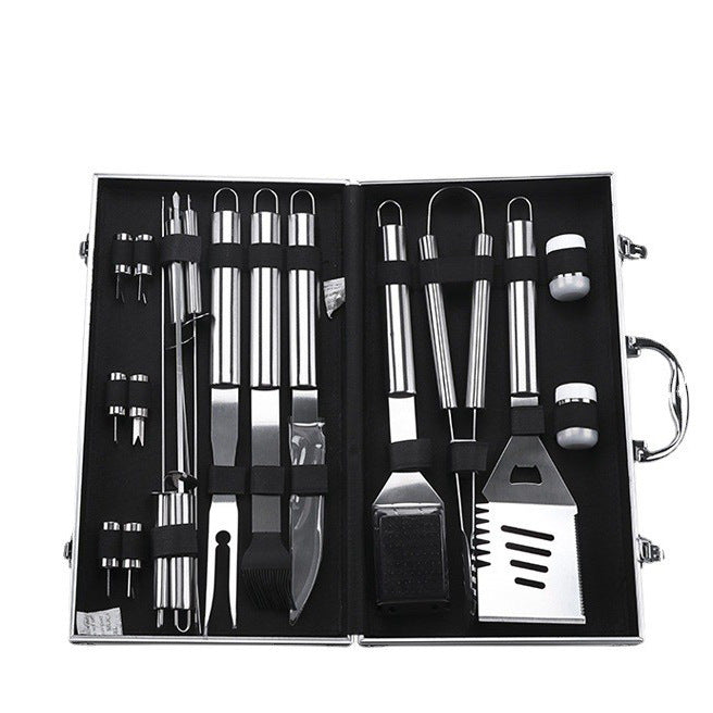 Amazon barbecue tools 26 pieces suit bbq Stainless Steel Grill outdoor supplies barbecue fork oven grill net