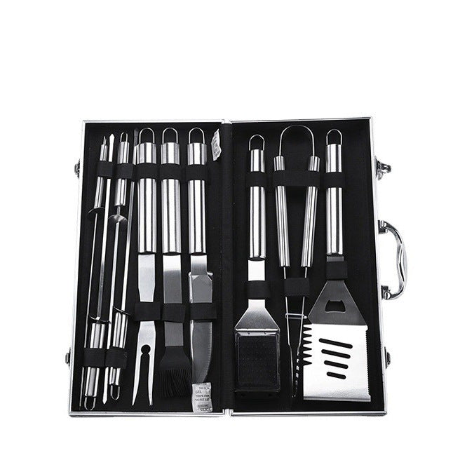 Amazon barbecue tools 26 pieces suit bbq Stainless Steel Grill outdoor supplies barbecue fork oven grill net