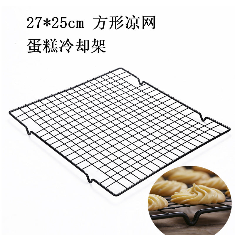 Color Box Wholesale Baking Tools Baking Cake Cooling Rack Bread Cooling Rack Black Non-Stick Cold Drying Net