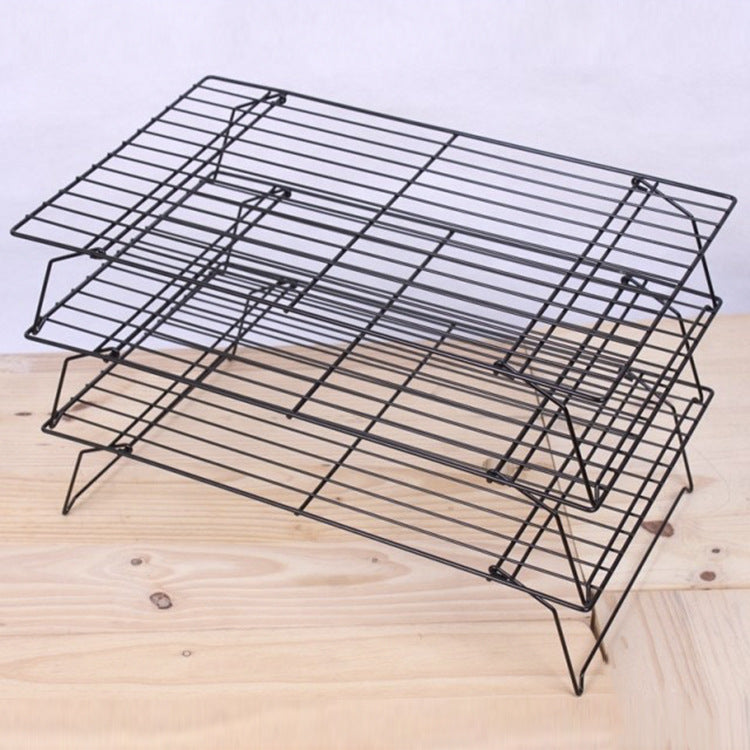 Baking Tools Three-Layer Stand Baking Cake Biscuit Cooling Rack Bread Cooling Rack Black Non-Stick Cold Drying Net
