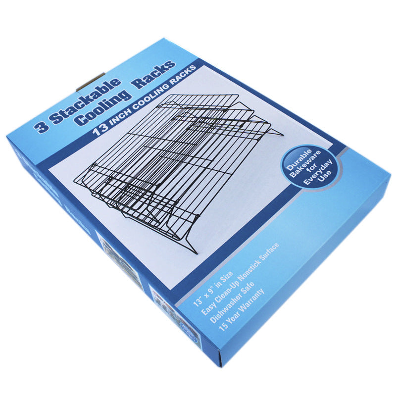 Baking Tools Three-Layer Stand Baking Cake Biscuit Cooling Rack Bread Cooling Rack Black Non-Stick Cold Drying Net
