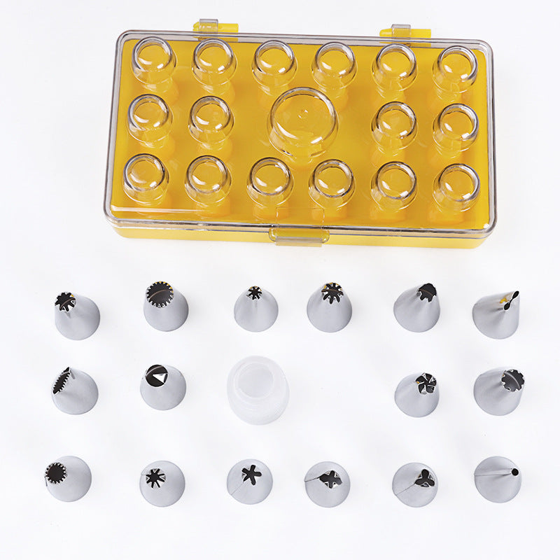 Amazon hot sale color box 18-piece stainless steel pastry nozzle suit cake pastry cookie baking tools