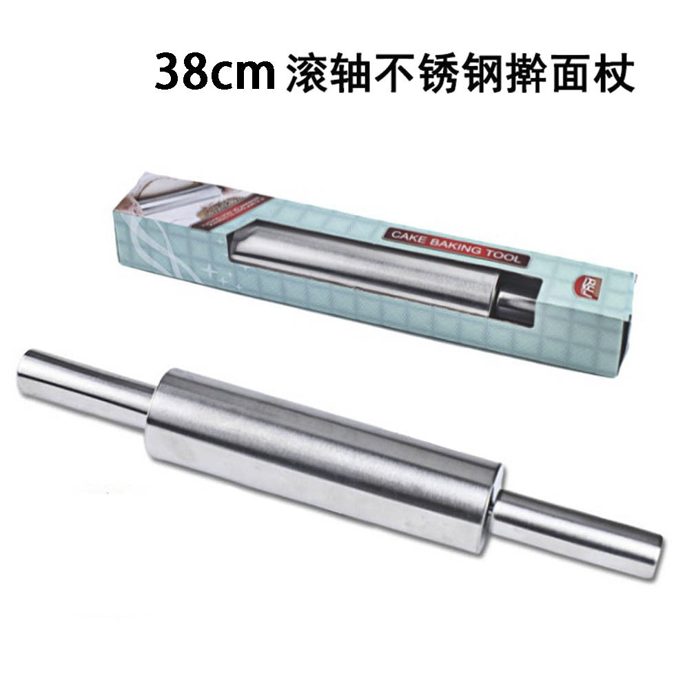 Wholesale color boxed roller non-stick rolling pin stick stainless steel dumpling skin rolling pin flour stick flour stick