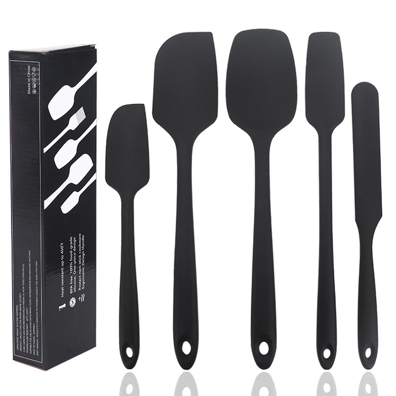 Silicone cream spatula 5 pieces suit silicone spatula integrated cake cream spatula multifunctional baking tool