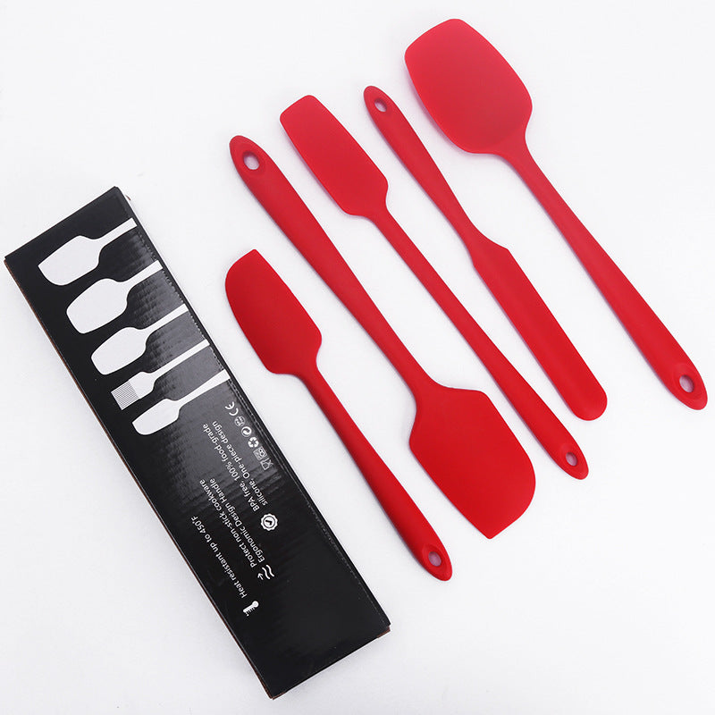 Silicone cream spatula 5 pieces suit silicone spatula integrated cake cream spatula multifunctional baking tool
