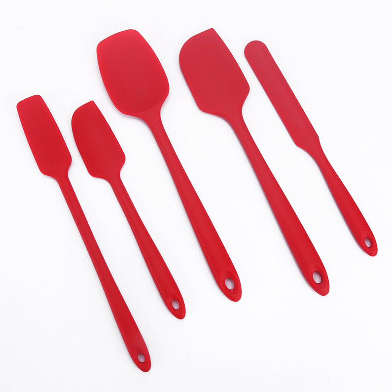 Silicone cream spatula 5 pieces suit silicone spatula integrated cake cream spatula multifunctional baking tool