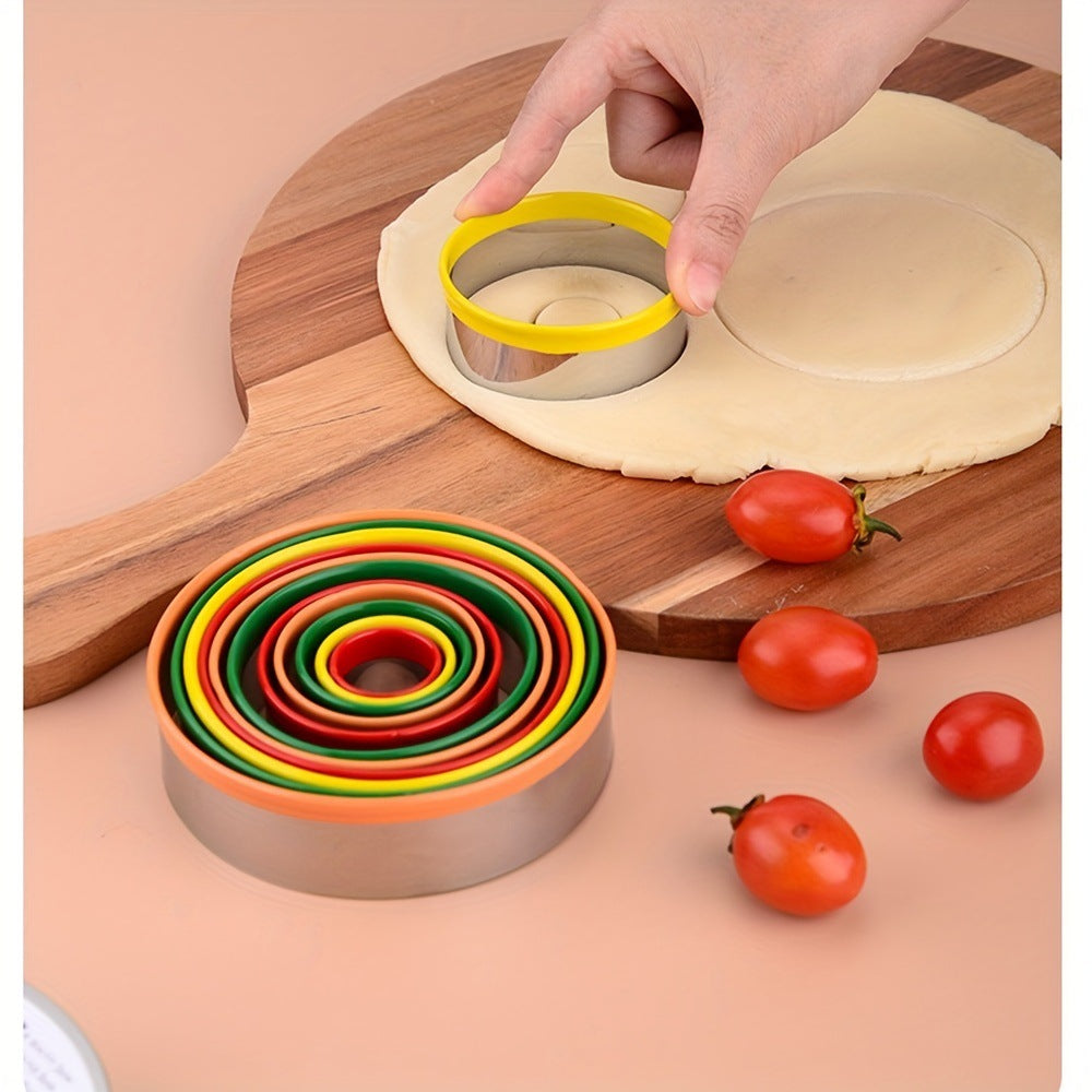 12-piece set curling stainless steel mousse circle round cake mould sugar toast biscuit mould baking tool