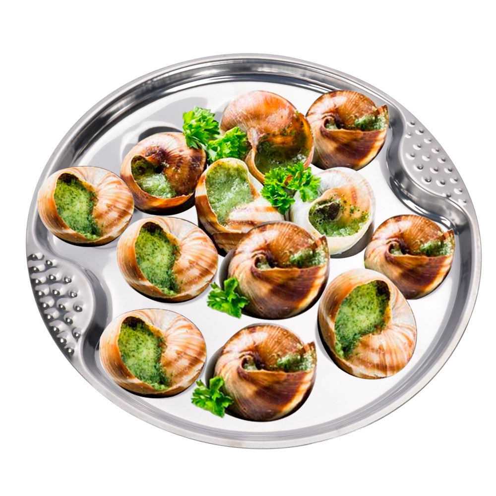 Kitchen Tools Creative Conch Clip Seafood Tools Stainless Steel Conch Plate Three-piece Seafood Snail Plate