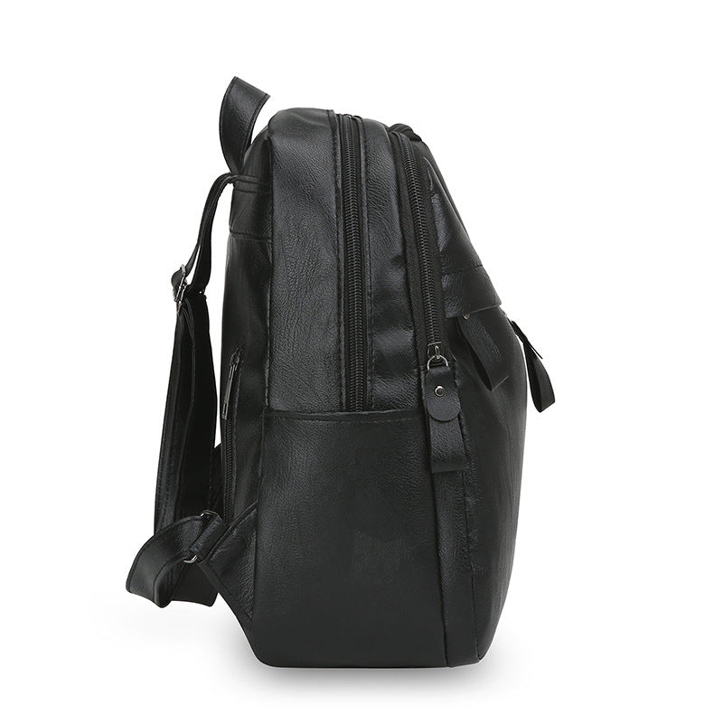 Cross-Border Multi-Purpose Pu Backpack, Casual Large-Capacity Retro Korean Style Fashion Outdoor Versatile Women's Backpack, Simple Design