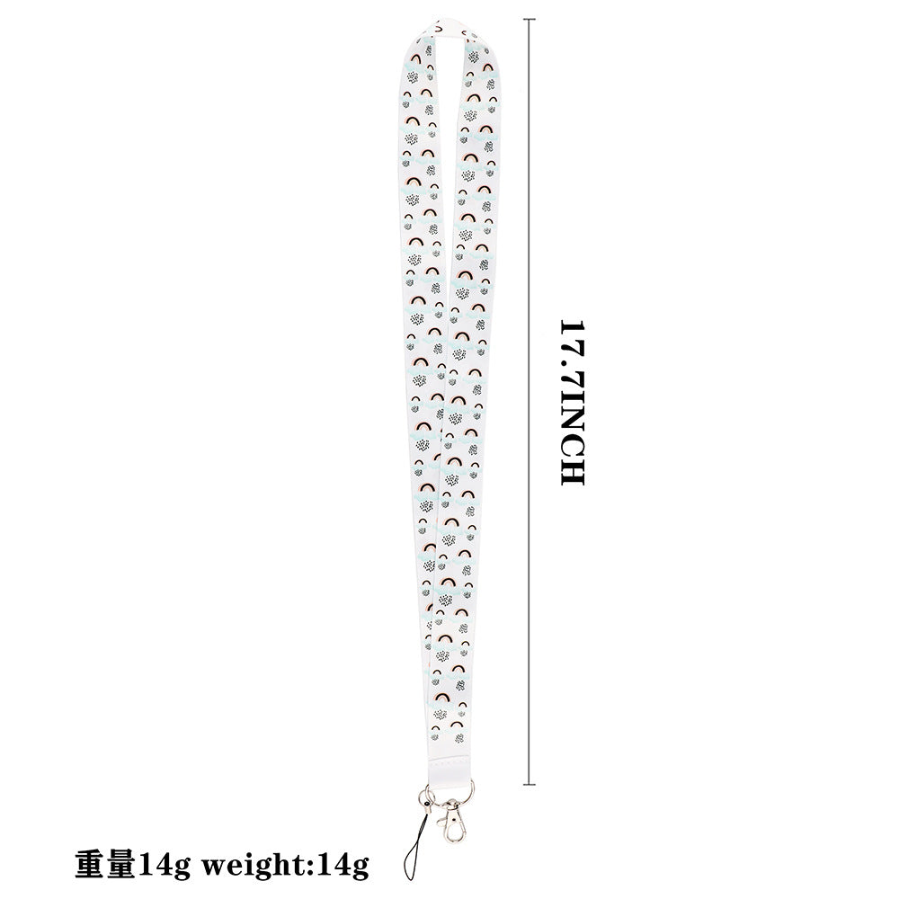 Cartoon Rainbow Series mobile phone lanyard U disk ID card key chain camera neck key chain hanging rope lanyard wholesale