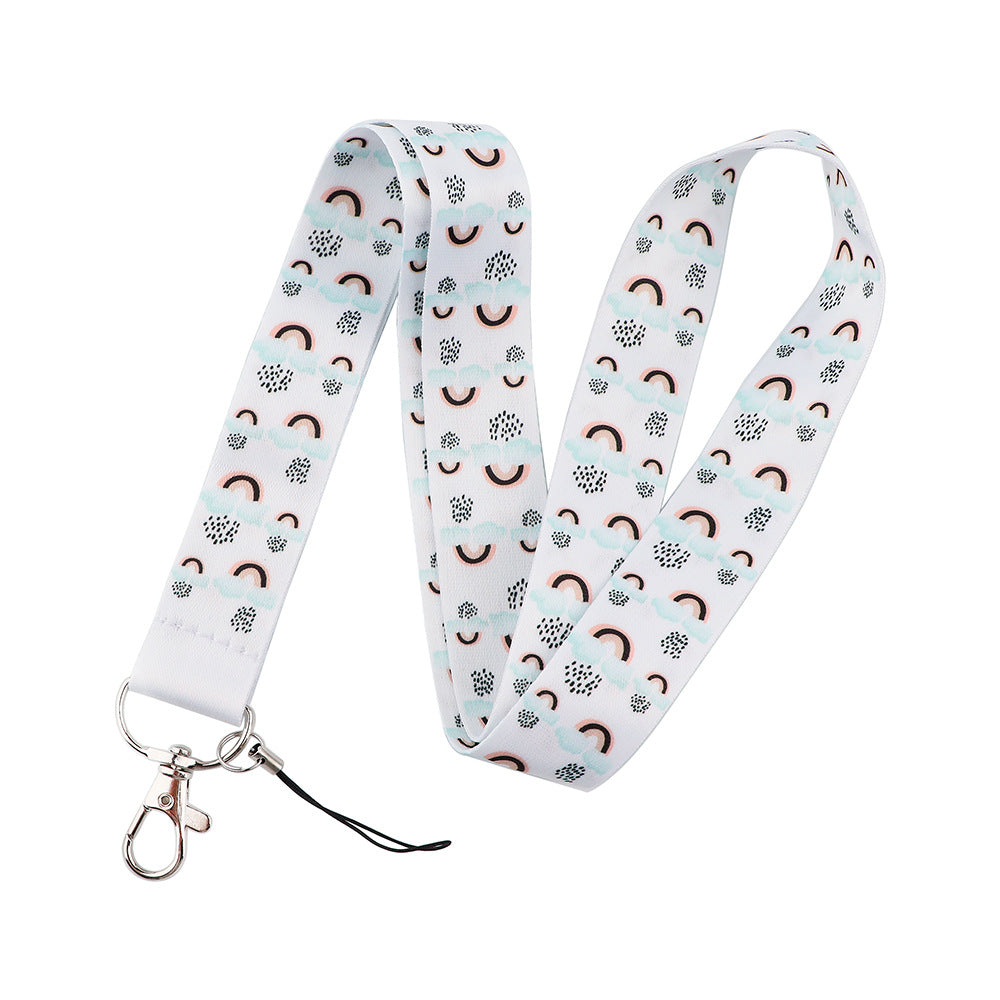 Cartoon Rainbow Series mobile phone lanyard U disk ID card key chain camera neck key chain hanging rope lanyard wholesale