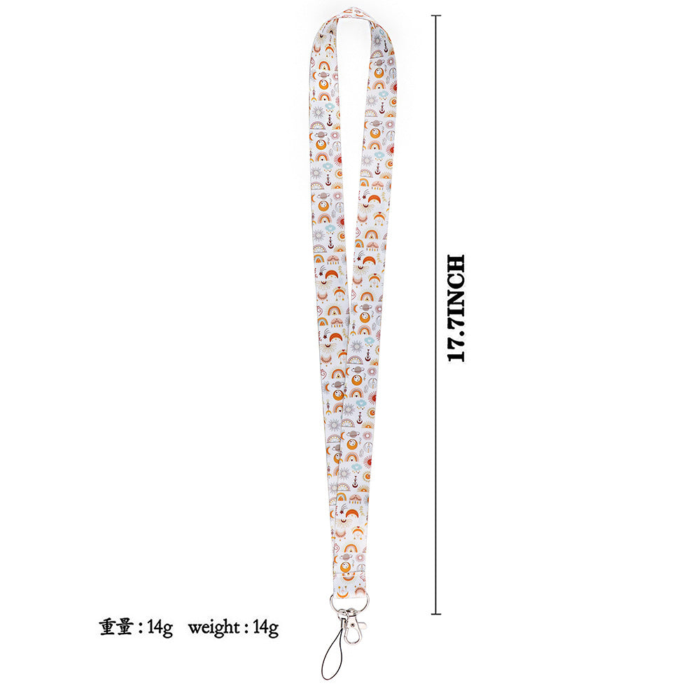 Set of 5 Pcs Bohemian Rainbow Series Mobile Phone Lanyard Card Case U Disk ID Card Camera Key Anti-lost  Lanyards