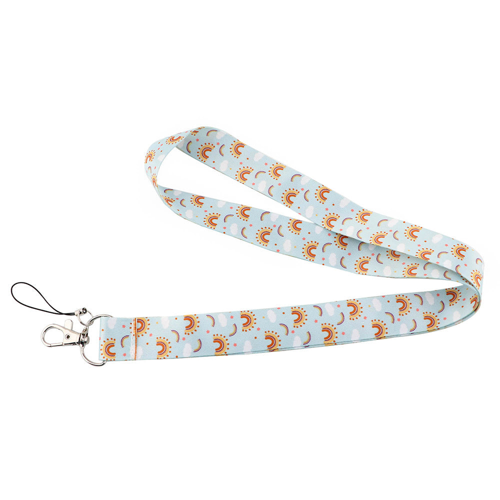 Set of 5 Pcs Bohemian Rainbow Series Mobile Phone Lanyard Card Case U Disk ID Card Camera Key Anti-lost  Lanyards