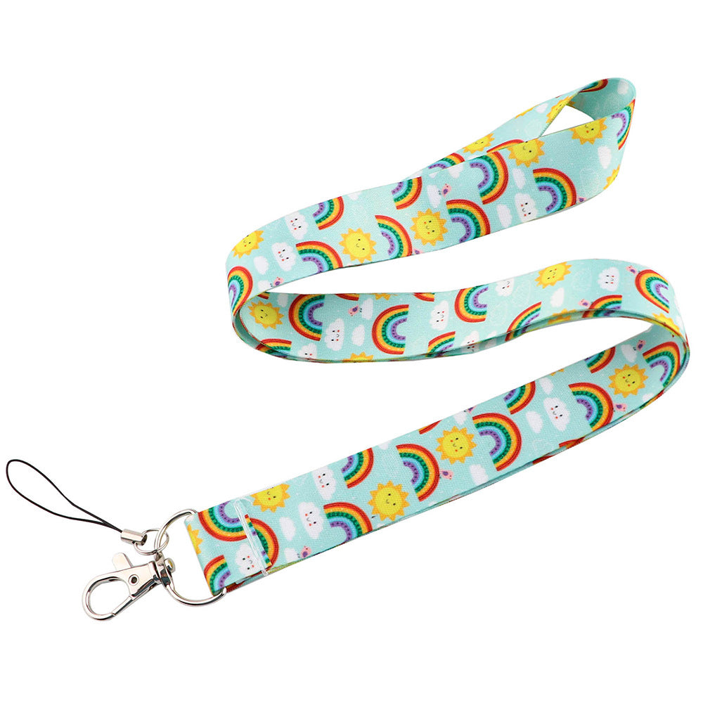 Set of 5 Pcs Bohemian Rainbow Series Mobile Phone Lanyard Card Case U Disk ID Card Camera Key Anti-lost  Lanyards