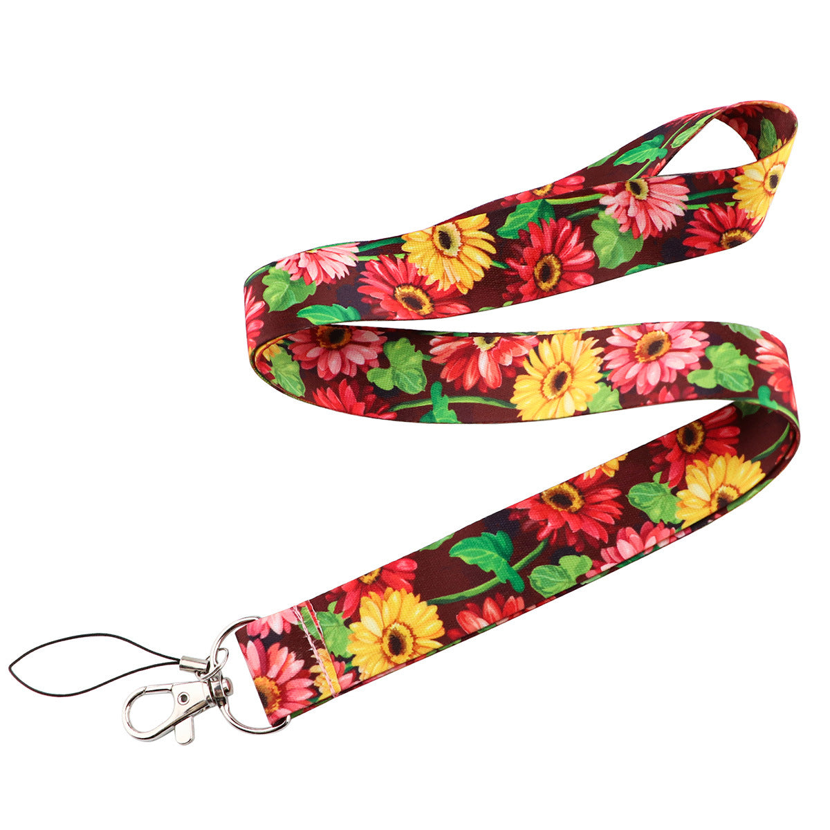 Set of 3 Pcs Sunflower Daisy Mobile Phone Lanyards /Camera Tag Hanging Neck Key Chain Campus Bus Anti-Lost Id Wristband