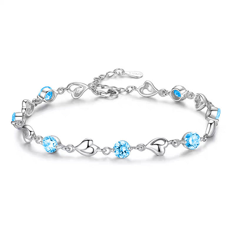 Cross-Border New Heart-Shaped Bracelet for Women, Korean Version, Simple Bestie Student Forest Style Personalized Jewelry, Birthday Gift for Girlfriend