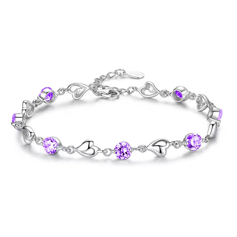 Cross-Border New Heart-Shaped Bracelet for Women, Korean Version, Simple Bestie Student Forest Style Personalized Jewelry, Birthday Gift for Girlfriend