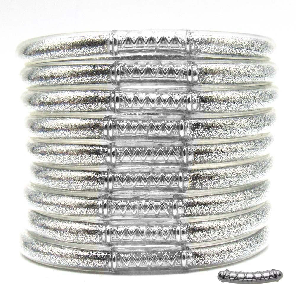 Cross-Border Hot-Selling 9-Layer Pvc Silicone Tube Gold Powder Bracelet Jelly Bangles Women's Bracelet Mixed Batch