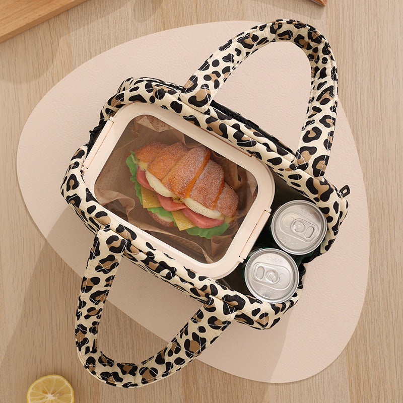 Runhui's New Quilted Semi-Circular Portable Lunch Bag, Student Lunch Box Bag, Lunch Bag for Office Workers, Outdoor Insulated Bag