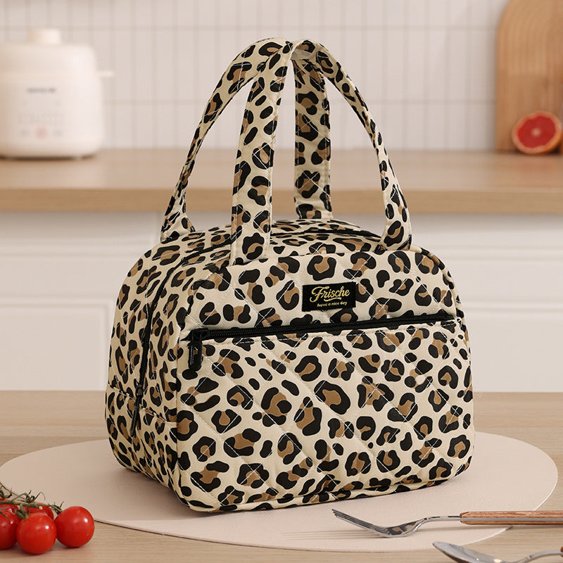 Runhui's New Quilted Semi-Circular Portable Lunch Bag, Student Lunch Box Bag, Lunch Bag for Office Workers, Outdoor Insulated Bag