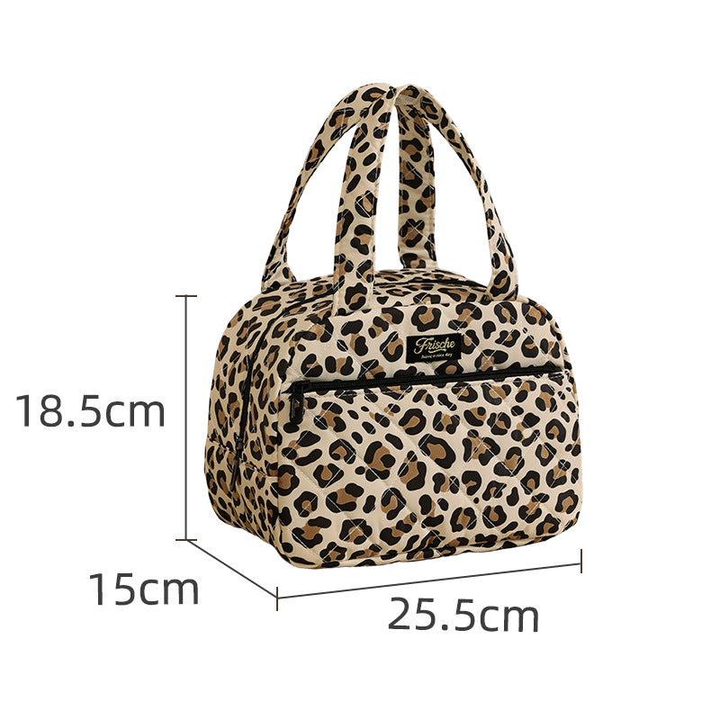 Runhui's New Quilted Semi-Circular Portable Lunch Bag, Student Lunch Box Bag, Lunch Bag for Office Workers, Outdoor Insulated Bag