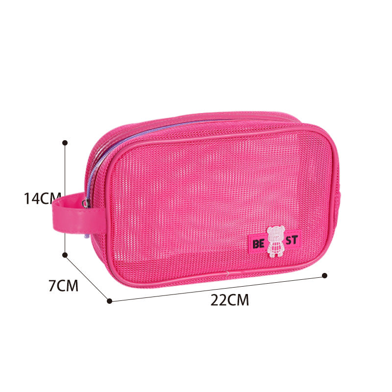 Portable Storage Bag, Travel Makeup Bag, Mesh Beach Bag, Large Capacity, Waterproof and Dirt-Resistant, Suitable for Daily Use