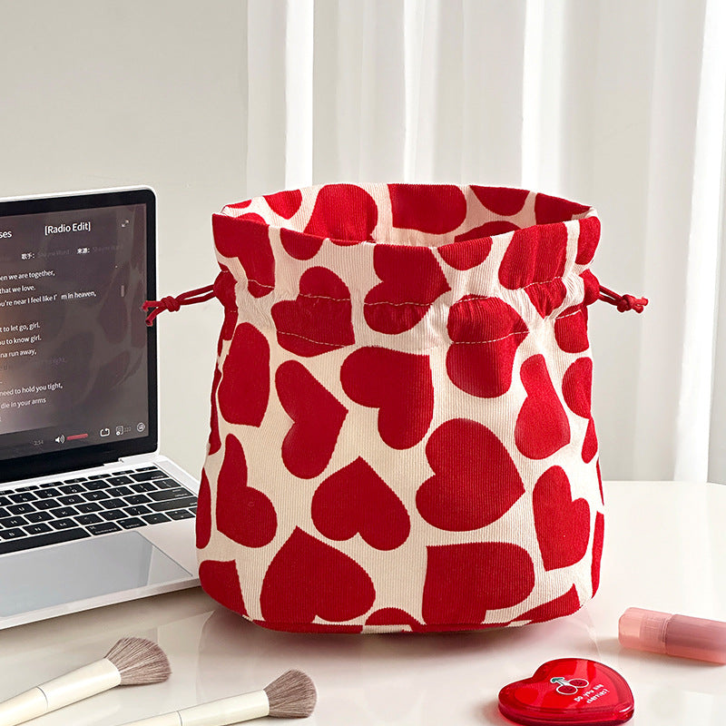 High-Value Aesthetic Handheld Makeup Bag, Large Capacity Cosmetic Storage Bag, Drawstring Closure Bag