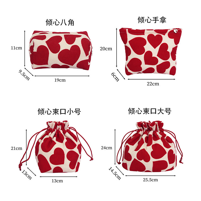 High-Value Aesthetic Handheld Makeup Bag, Large Capacity Cosmetic Storage Bag, Drawstring Closure Bag
