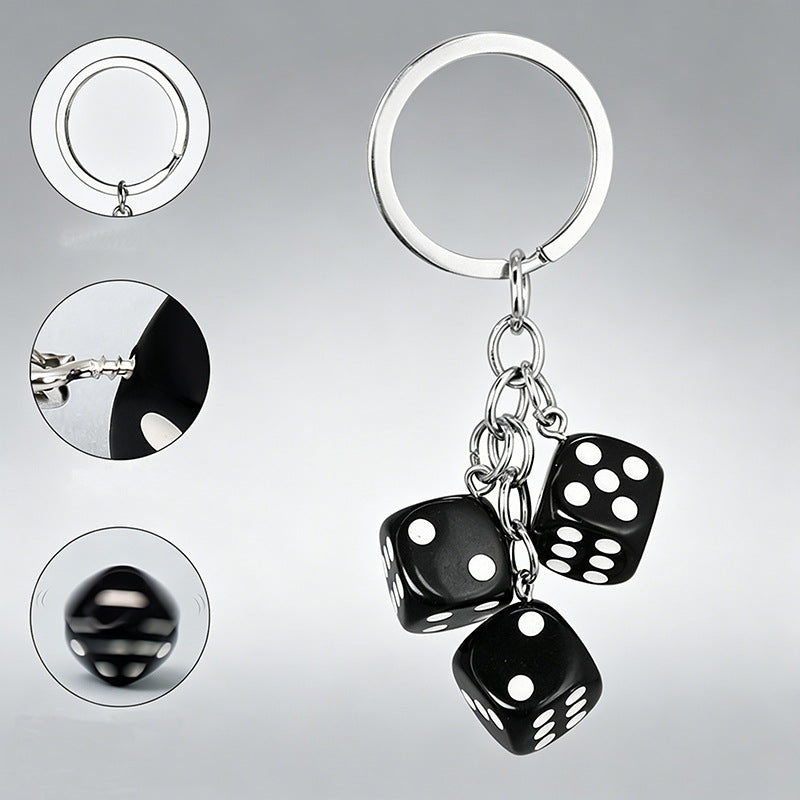 Hot-Selling Creative Plastic Dice-Shaped Keychain Pendant Bag Pants Pen Accessory Decoration DIY Parts