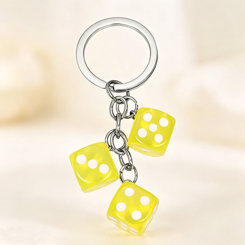 Hot-Selling Creative Plastic Dice-Shaped Keychain Pendant Bag Pants Pen Accessory Decoration DIY Parts