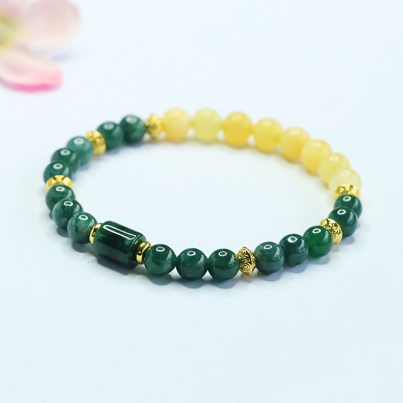 Natural A-Grade Jadeite Blue Water Bracelet, Beige Jade Bracelet