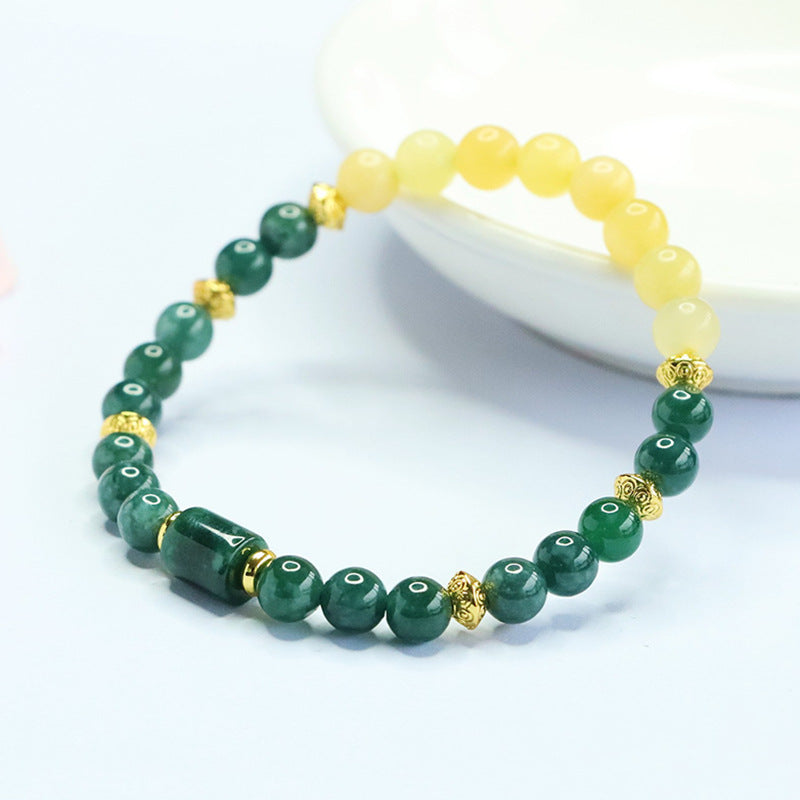 Natural A-Grade Jadeite Blue Water Bracelet, Beige Jade Bracelet