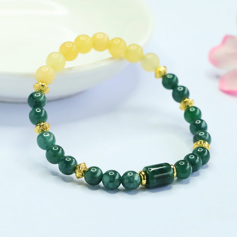 Natural A-Grade Jadeite Blue Water Bracelet, Beige Jade Bracelet