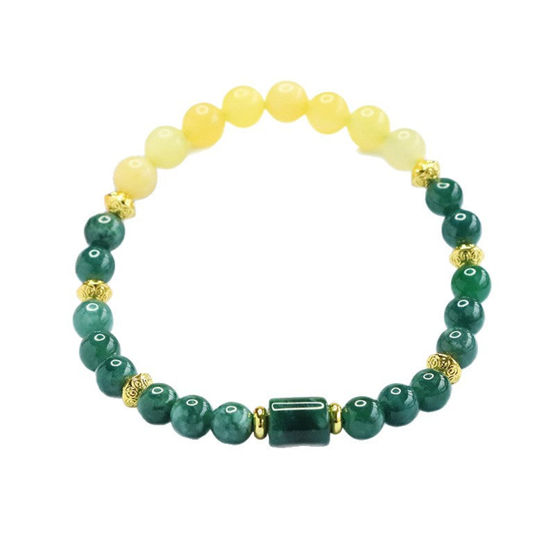 Natural A-Grade Jadeite Blue Water Bracelet, Beige Jade Bracelet