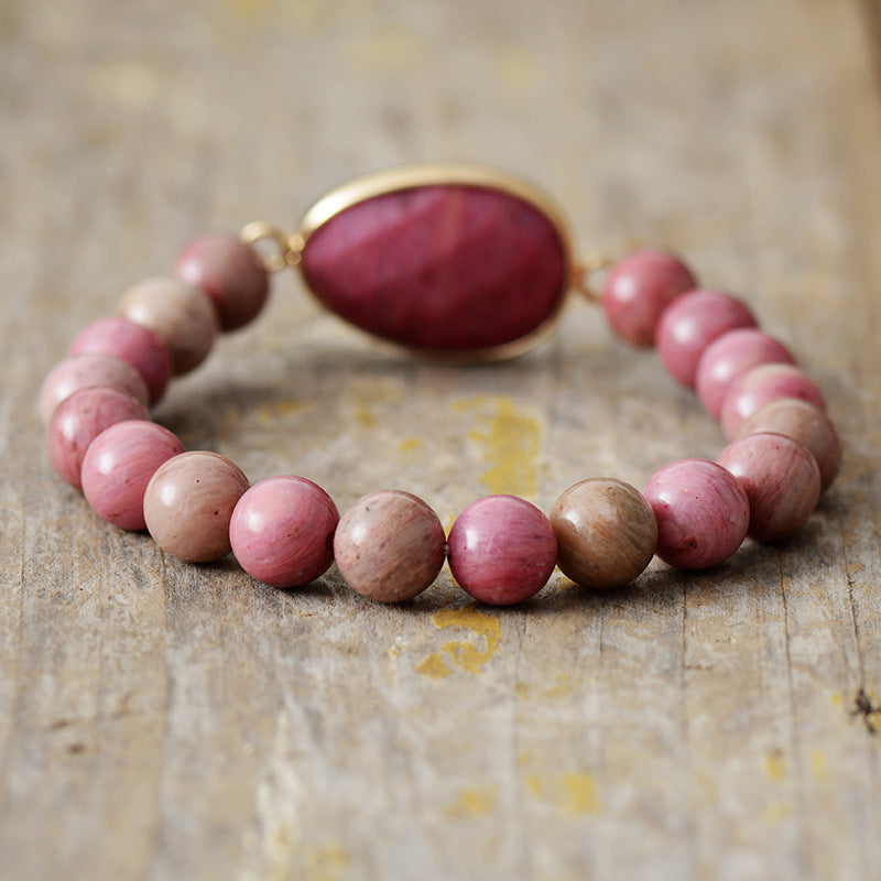 8mm Tiger Eye Stone red pattern elastic natural stone beaded bracelet