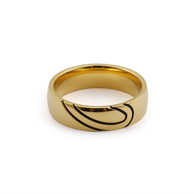 Qixi gift Korean style new titanium steel heart-shaped couple ring creative couple ring in stock wholesale