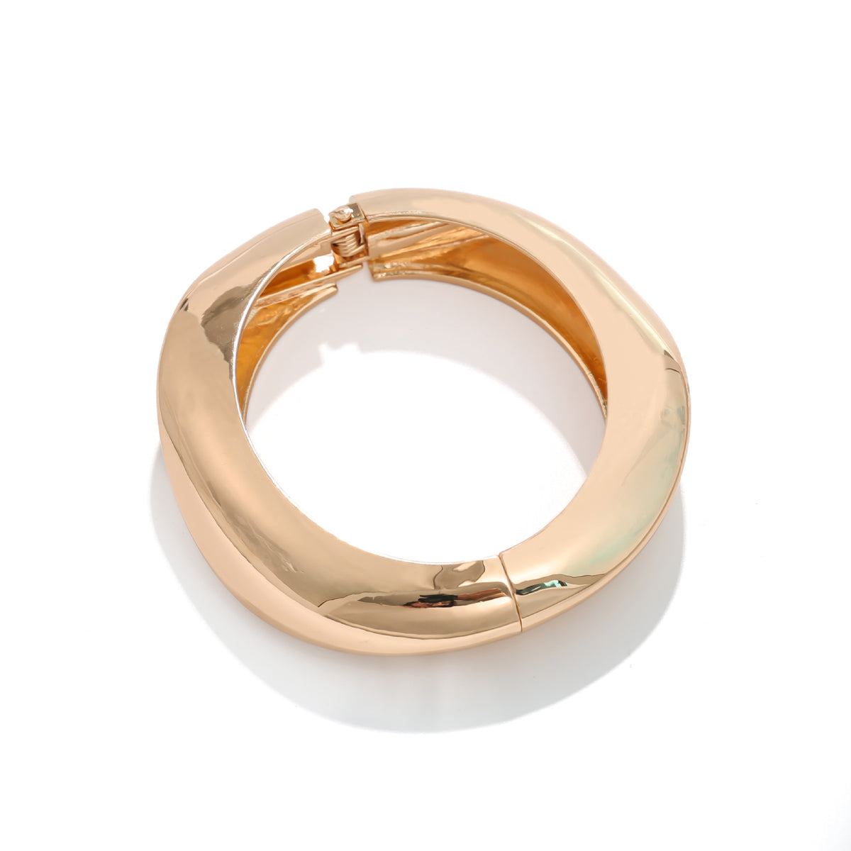 European and American Cross-Border Popular Bracelets Ins Normcore Asymmetrical Wave Pattern Bracelets Metal Glossy Bracelets Women's Jewelry