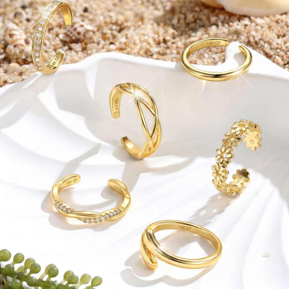 European and American Style Adjustable Toe Ring Set with Hollow Flower Design, Fashionable and Unique Foot Ring, Beach Vacation Accessory