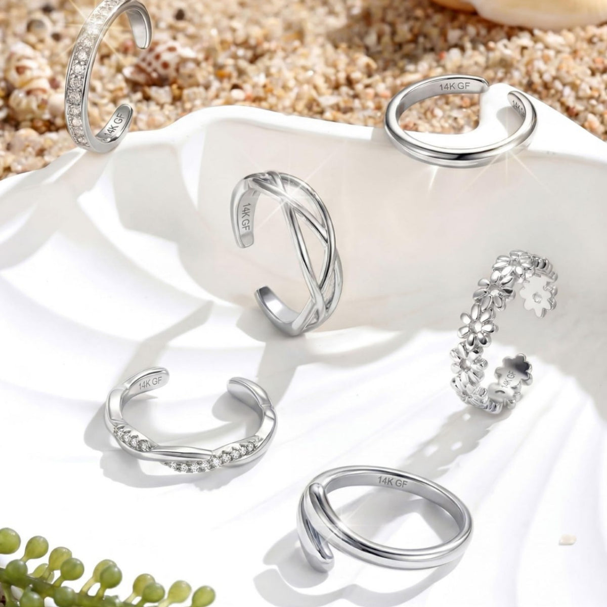 European and American Style Adjustable Toe Ring Set with Hollow Flower Design, Fashionable and Unique Foot Ring, Beach Vacation Accessory