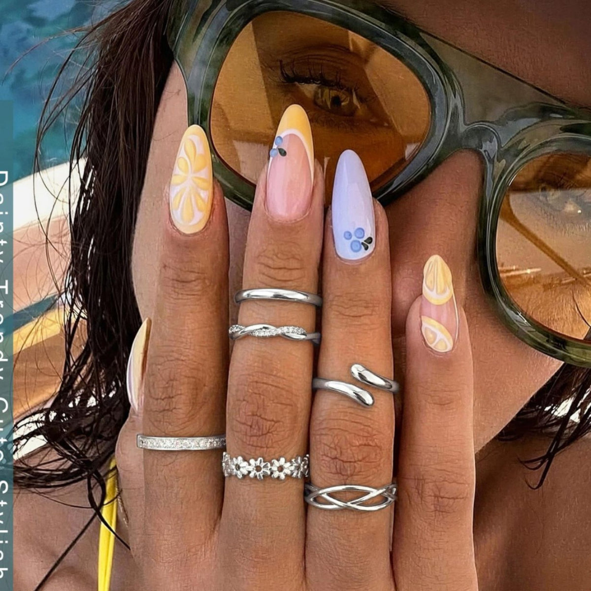 European and American Style Adjustable Toe Ring Set with Hollow Flower Design, Fashionable and Unique Foot Ring, Beach Vacation Accessory