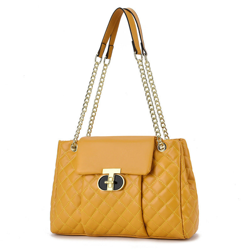 Versatile Large Fashion Casual Handbag, Stylish 2026 New Model, Quilted Chain Shoulder Bag, Cross-Border Bags