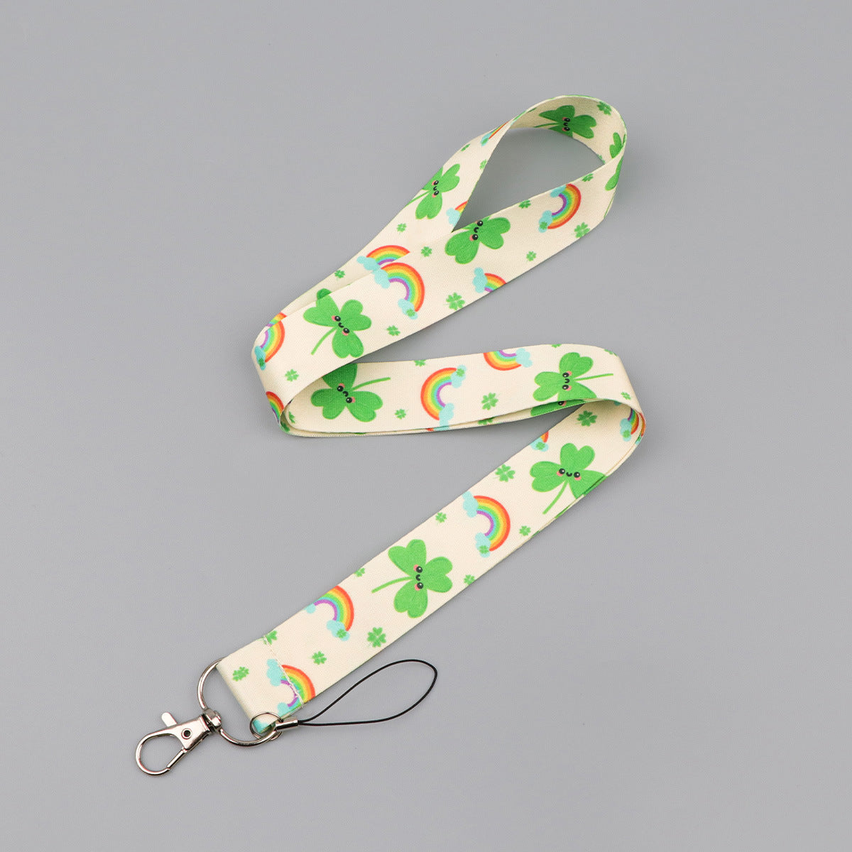 Flower-Themed Phone Lanyard Card Holder Keychain Bus Card Student Card Work Id Sliding Cover Hard Shell Lanyard Card Holder
