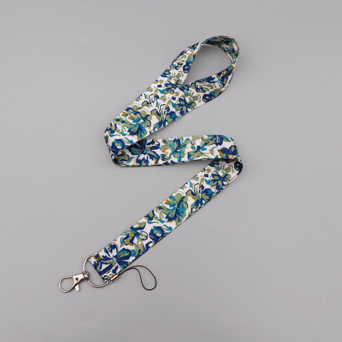 Flower-Themed Phone Lanyard Card Holder Keychain Bus Card Student Card Work Id Sliding Cover Hard Shell Lanyard Card Holder