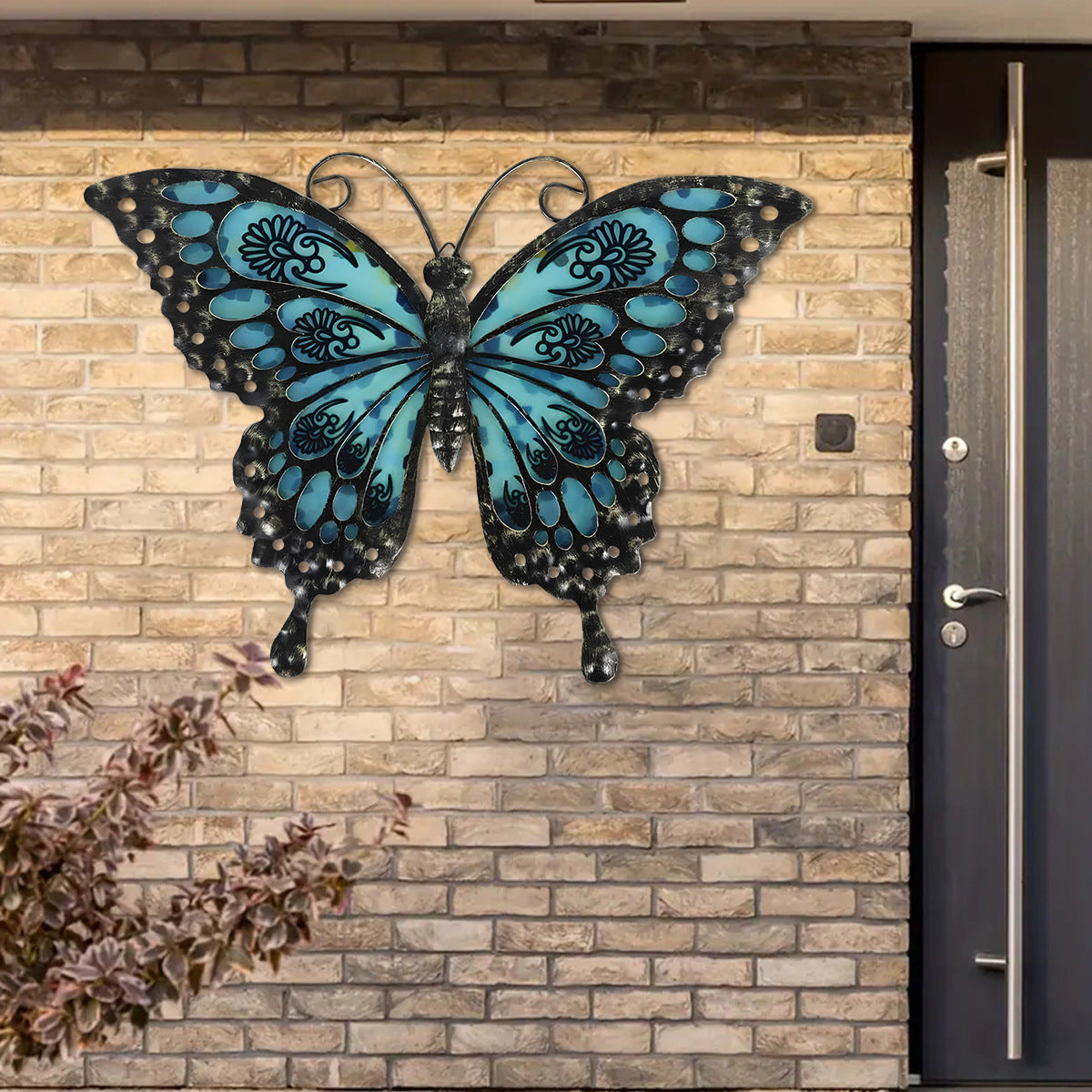 Turquoise Blue and Black Wings Design Farmhouse Style Interior for Living Room Bedroom Porch and Office