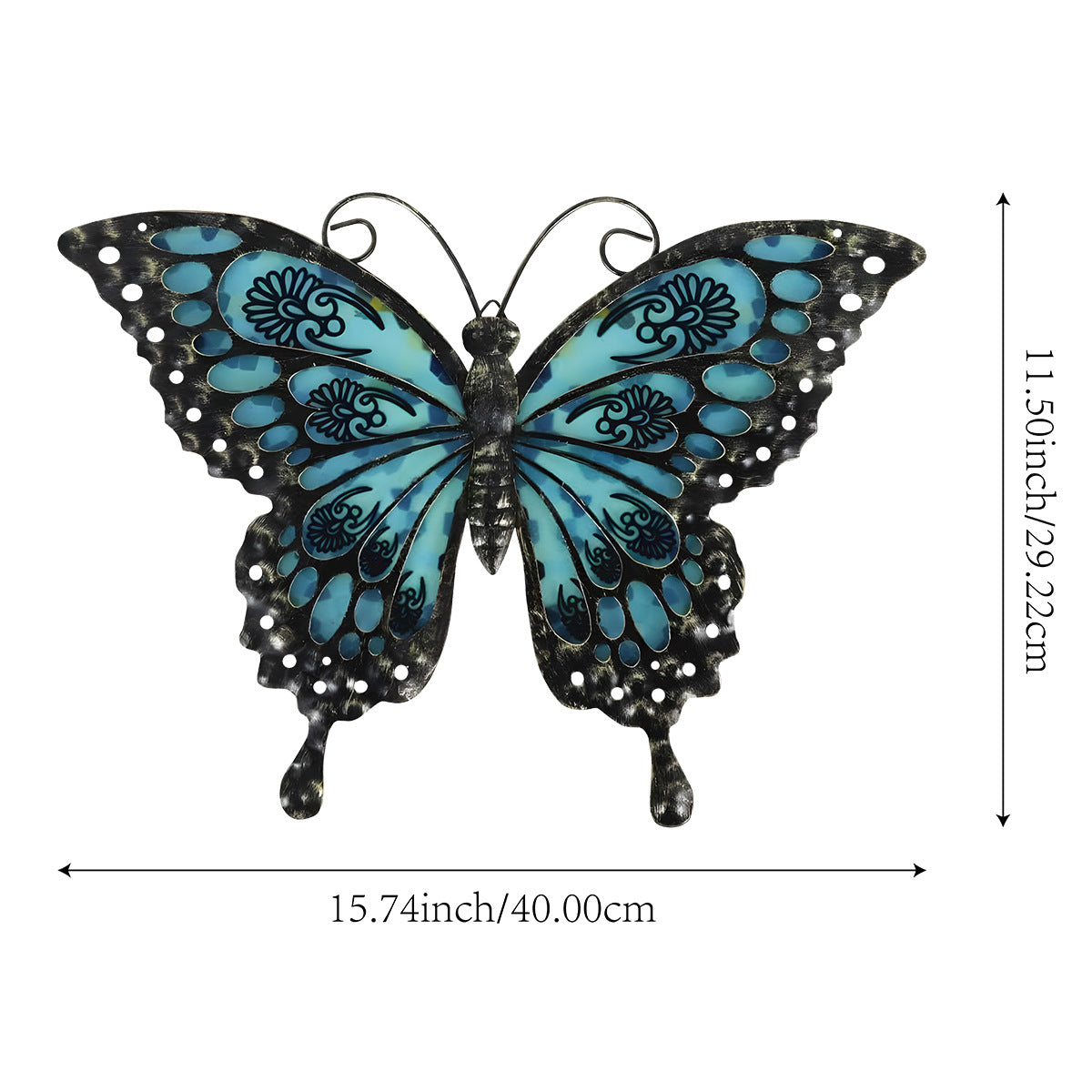Turquoise Blue and Black Wings Design Farmhouse Style Interior for Living Room Bedroom Porch and Office