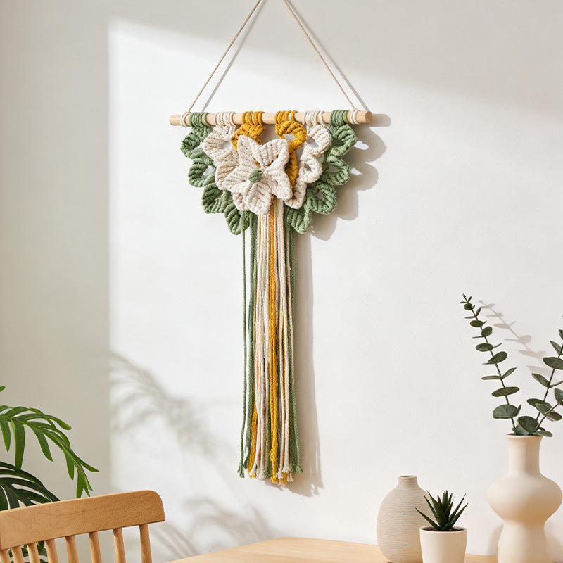 Cross-Border New Product Handmade Cotton Rope Woven Shell Tapestry Nordic Style B&B Living Room Bedroom Wall Decoration Tapestry