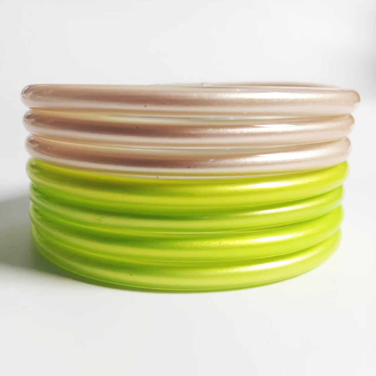 Amazon's Best Selling Pvc Silicone Tube Gold Powder Bracelet Cross-Border Jelly Bangles Popular Bracelet 7 Layers